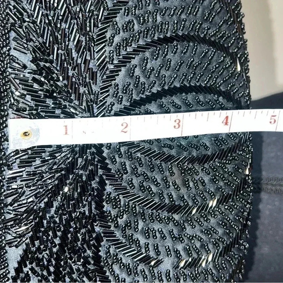 Vintage Gallery Originals 1984 Black Beaded Evening Bag Purse Party - Picture 6 of 12